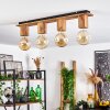 Heimola Lámpara de Techo Marrón, Color madera, Negro, 4 luces