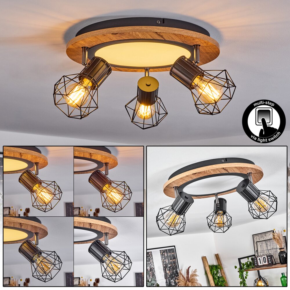 Bardhaman Lámpara de Techo LED Cromo, Color madera, Negro, Blanca, 1 luz main product photo