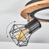 Bardhaman Lámpara de Techo LED Cromo, Color madera, Negro, Blanca, 1 luz