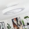 Azenha Ventilador de techo LED Blanca, 1 luz, Mando a distancia