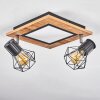 Bardhaman Lámpara de Techo LED Cromo, Color madera, Negro, Blanca, 3 luces