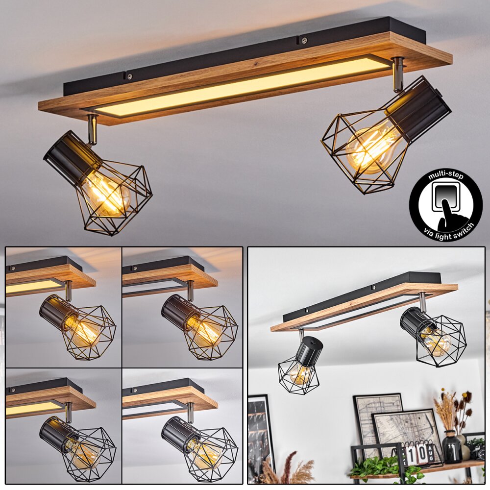 Bardhaman Lámpara de Techo LED Cromo, Color madera, Negro, Blanca, 3 luces main product photo