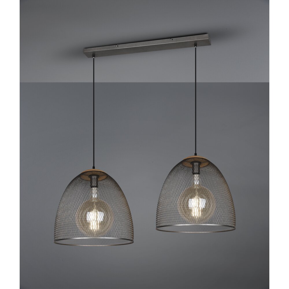 Trio Ivar Lámpara Colgante marrón oscuro, Níquel-mate, 2 luces main product photo