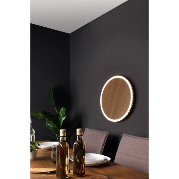 Luce Design MOON Aplique LED Marrón, Color madera, Negro, 1 luz