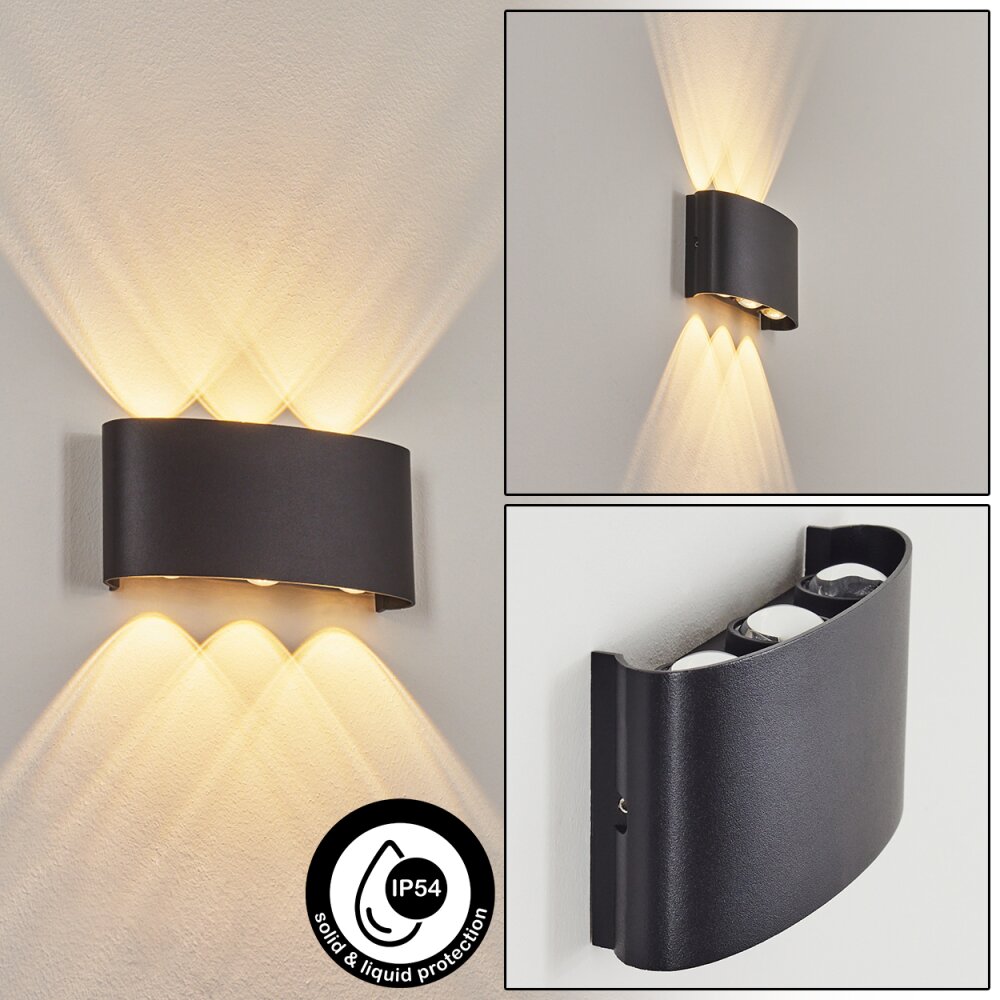 Glencoe Aplique para exterior LED Negro, 6 luces main product photo