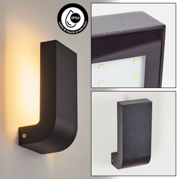 Kirkhall Aplique para exterior LED Negro, 1 luz