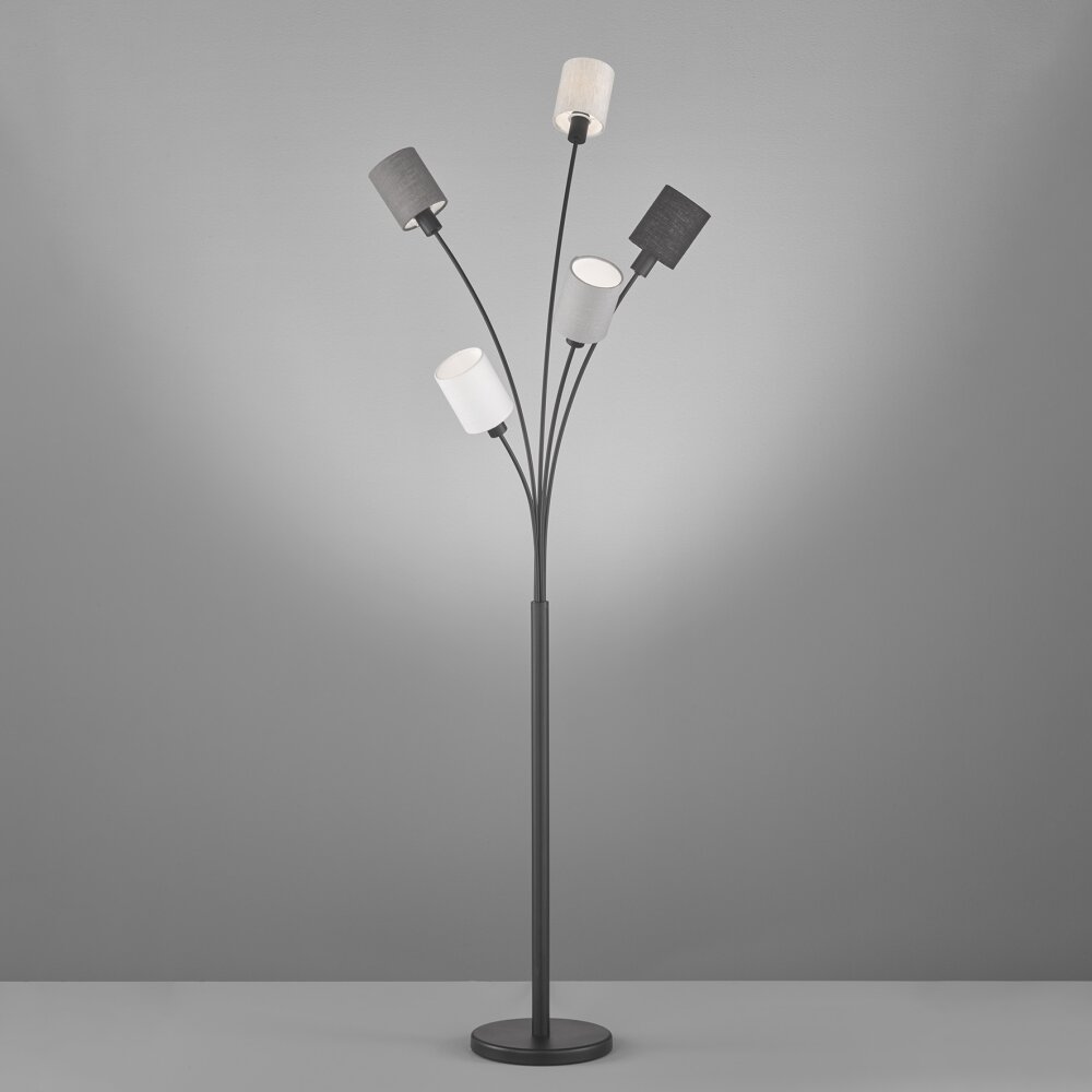 Fischer & Honsel Koi Lámpara de Pie Negro, 5 luces main product photo