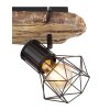 Globo PRISKA Lámpara de Techo Color madera, Negro, 2 luces