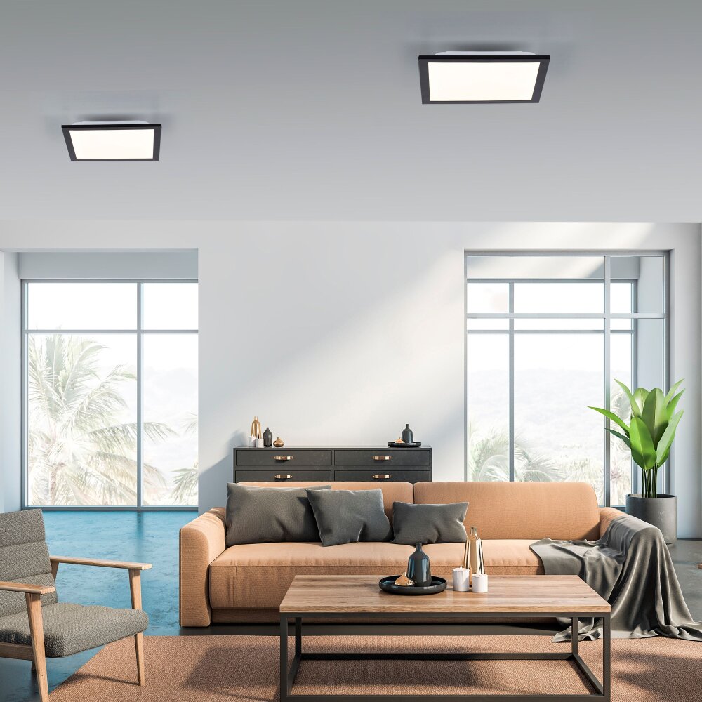 Leuchten-Direkt FLAT Lámpara de Techo LED Negro, 1 luz main product photo