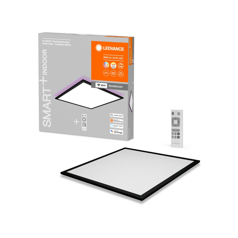 LEDVANCE PLANON Lámpara de Techo Negro, 1 luz, Cambia de color main product photo