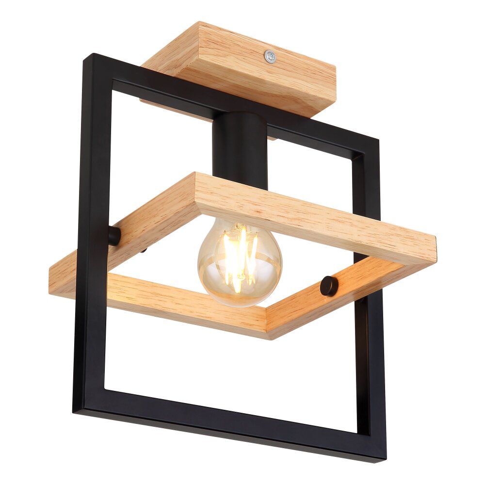 Globo ERICA Lámpara de Techo Crudo, Negro, 1 luz main product photo