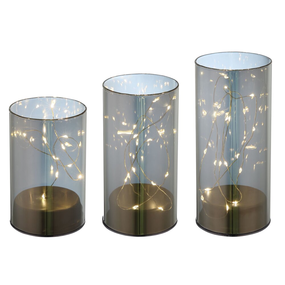 Globo HANNI Lámpara de mesa Set LED Gris, 45 luces main product photo