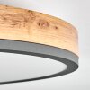 Salmi Lámpara de Techo LED Antracita, Marrón, Color madera, Negro, 1 luz, Mando a distancia