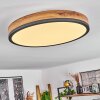 Salmi Lámpara de Techo LED Antracita, Marrón, Color madera, Negro, 1 luz, Mando a distancia