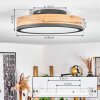 Salmi Lámpara de Techo LED Antracita, Marrón, Color madera, 1 luz