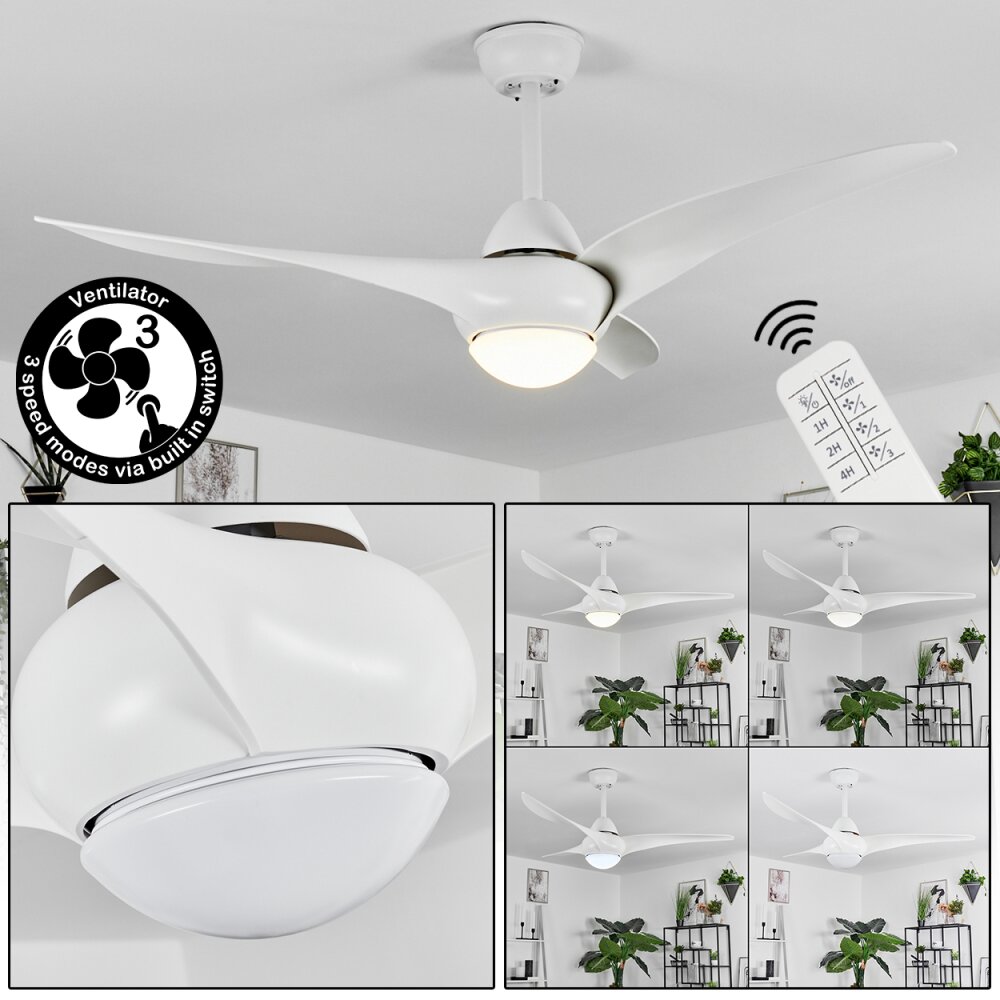 Malloa Ventilador de techo LED Blanca, 1 luz, Mando a distancia main product photo