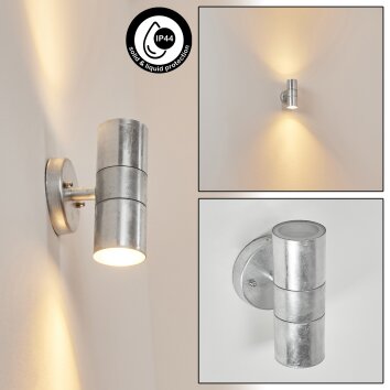 Bessiebelle Aplique para exterior Galvanizado, Blanca, 2 luces