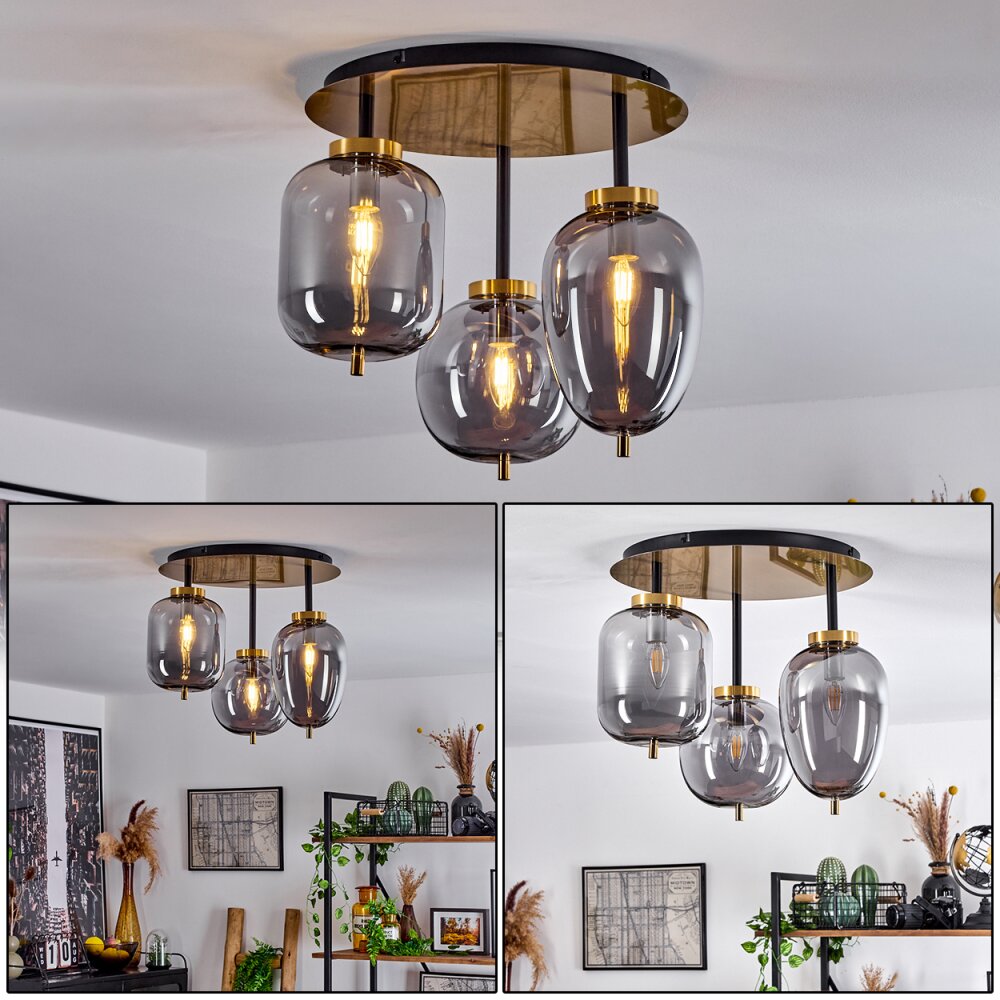 Verbania Lámpara de Techo Ahumado, 3 luces main product photo