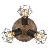 Gobo PRISKA Lámpara de Techo Color madera, Negro, 3 luces
