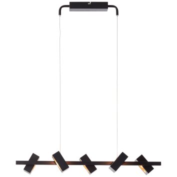 Brilliant Dillard Lámpara Colgante LED dorado, Negro, 5 luces, Mando a distancia