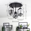 Verbania Lámpara de Techo Ahumado, 3 luces