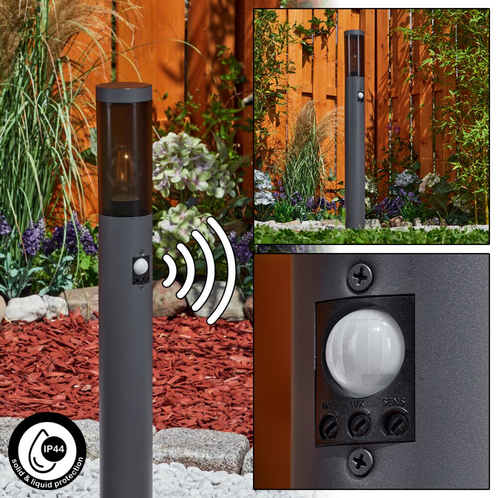 Gaborone Poste de Jardín Antracita, 1 luz, Sensor de movimiento main product photo