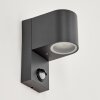 Kingstown Aplique para exterior Antracita, Transparente, claro, 1 luz, Sensor de movimiento
