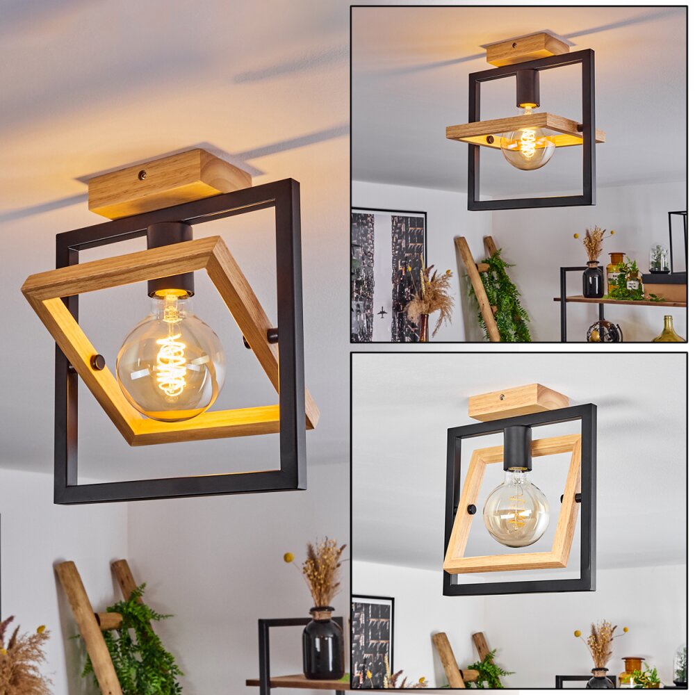 Espenel Lámpara de Techo Madera clara, Negro, 1 luz main product photo