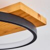 Rodekro Lámpara de Techo LED Madera clara, Negro, 1 luz