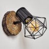 Bardhaman Aplique Madera clara, Color madera, Negro, 1 luz