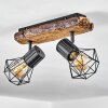 Bardhaman Lámpara de Techo Madera clara, Color madera, Negro, 2 luces