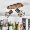 Bardhaman Lámpara de Techo Madera clara, Color madera, Negro, 2 luces