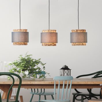 Brilliant Waterlilly Lámpara Colgante Negro, 3 luces