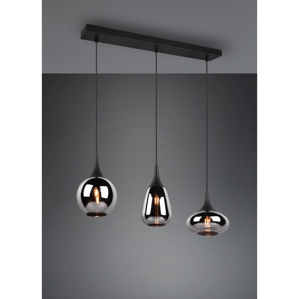Trio Lumina Lámpara Colgante Negro, 3 luces main product photo