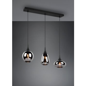 Trio Lumina Lámpara Colgante Negro, 3 luces