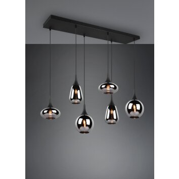 Trio Lumina Lámpara Colgante Negro, 6 luces