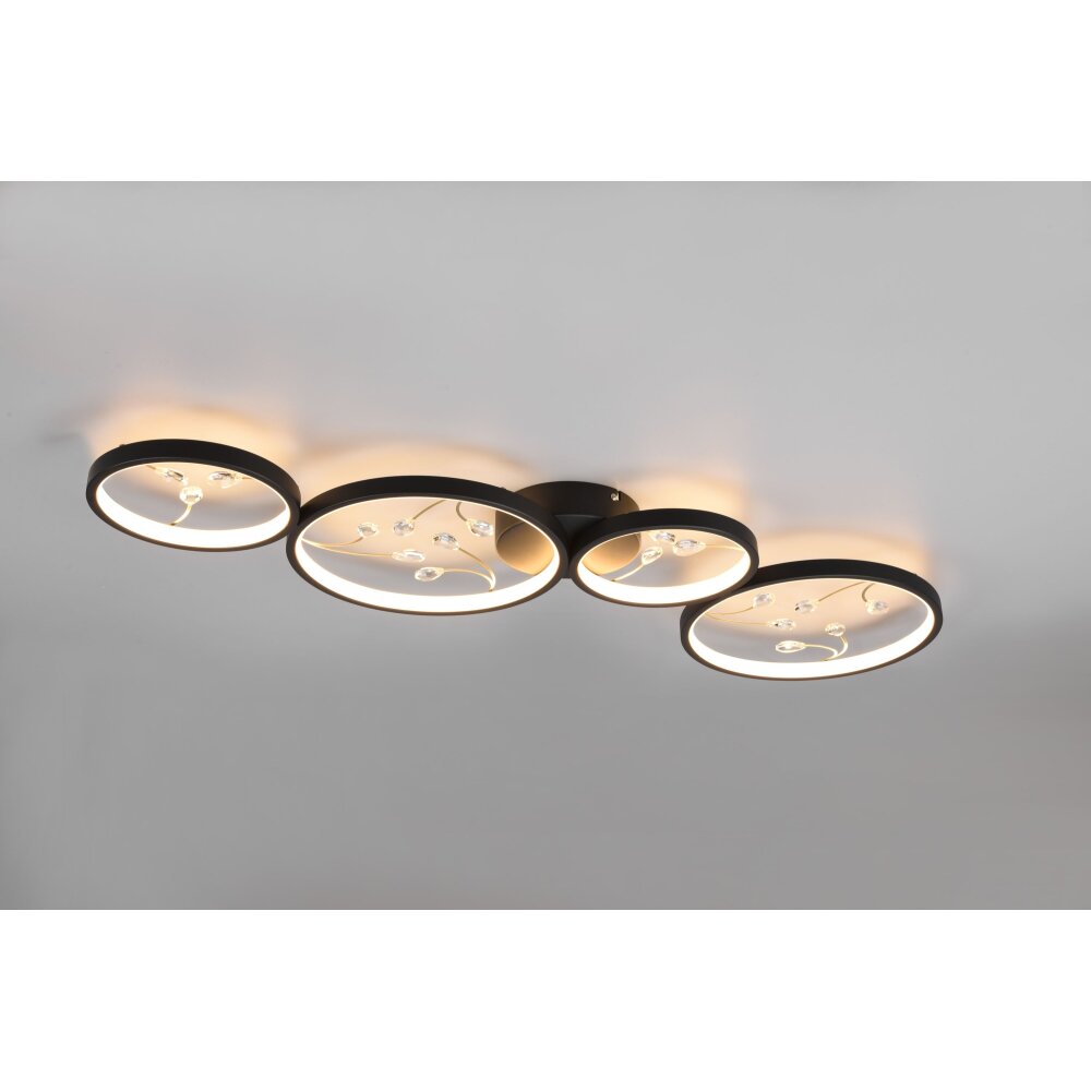 Trio Groovy Lámpara de Techo LED Negro, 1 luz main product photo