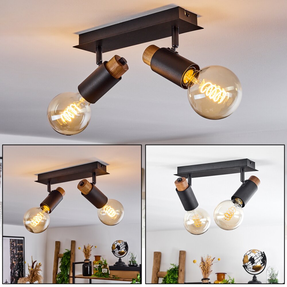 Brenier Lámpara de Techo Madera oscura, Negro, 2 luces main product photo