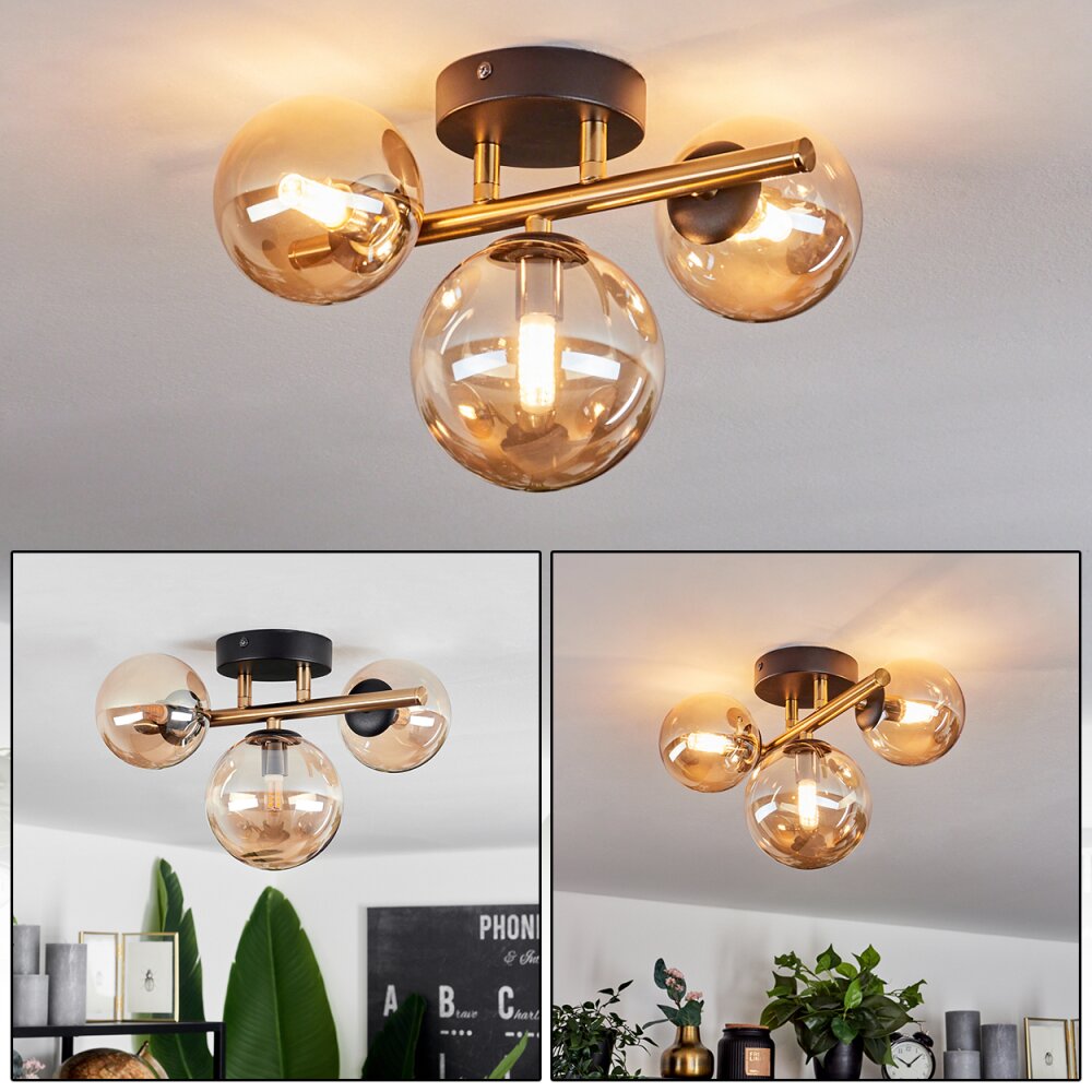 Chehalis Lámpara de Techo LED Latón, Negro, 3 luces main product photo