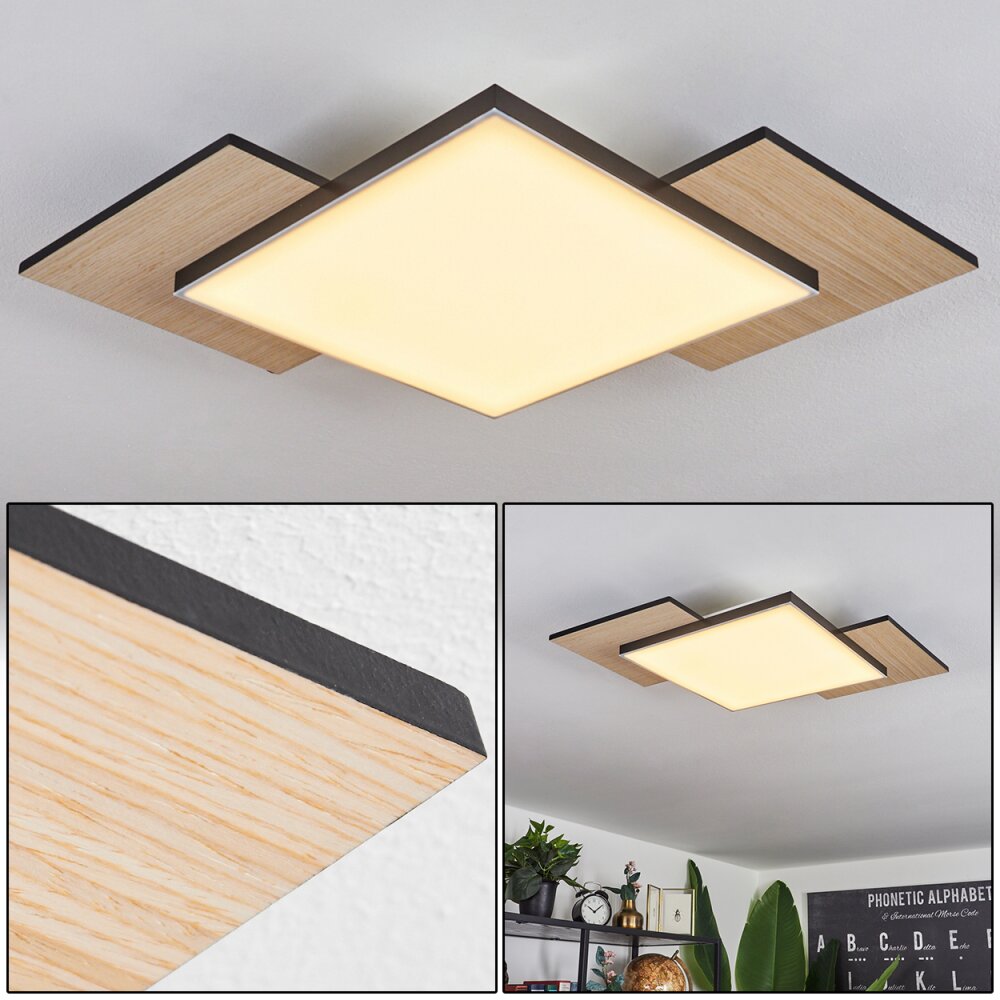 Barullu Lámpara de Techo LED Madera clara, Negro, Blanca, 1 luz main product photo