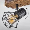 Bardhaman Lámpara de Techo Marrón, Color madera, Negro, 4 luces