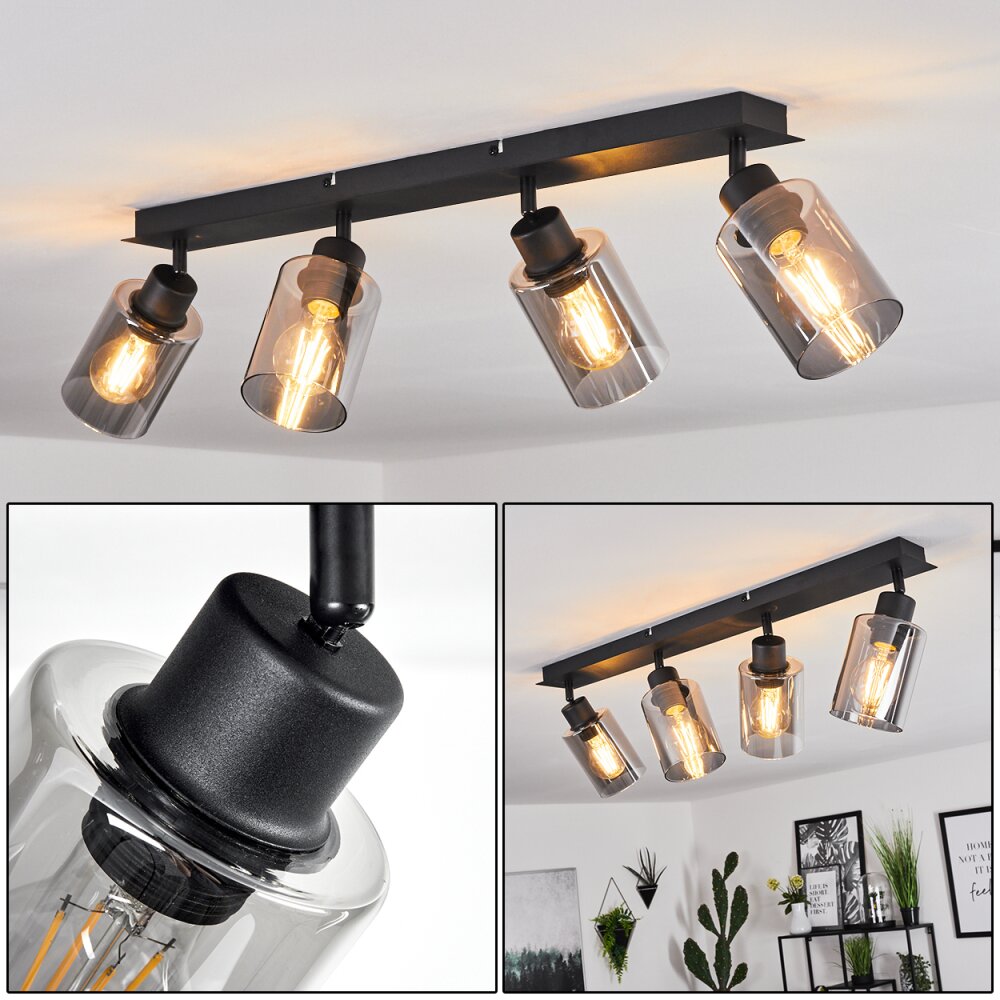 Hunouri Lámpara de Techo Negro, 4 luces main product photo