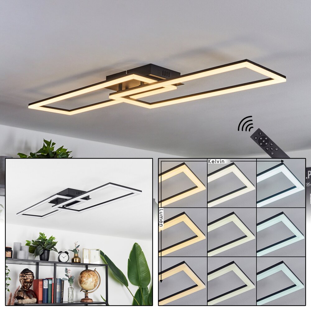 Hyacinthe Lámpara de Techo LED Negro, 1 luz, Mando a distancia main product photo