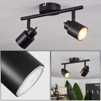 Nestavel Lámpara de Techo LED Negro, 2 luces