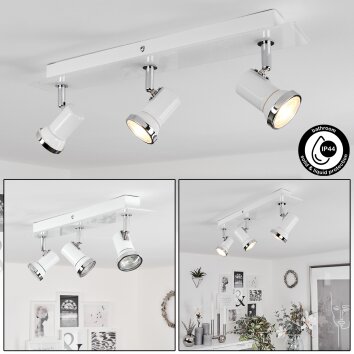 Lanrigan Lámpara de Techo LED Cromo, Blanca, 3 luces