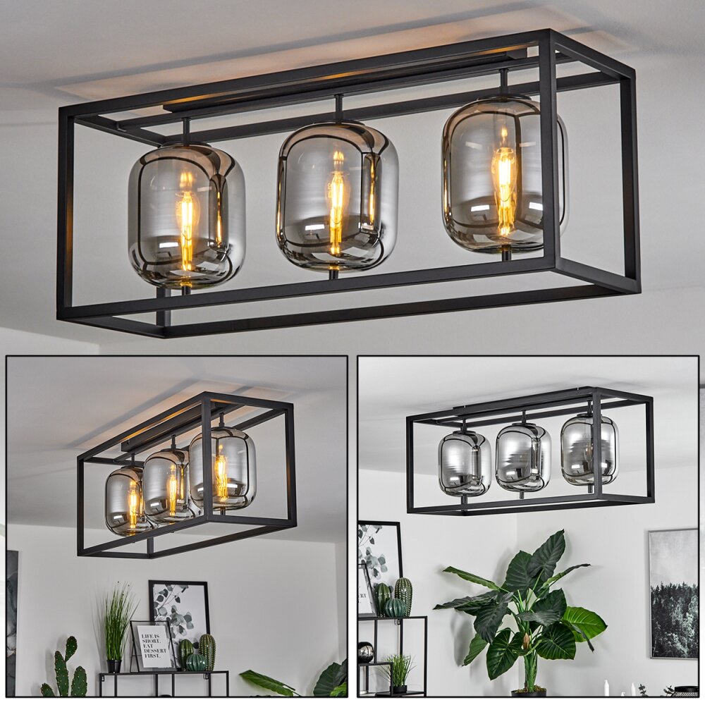 Verbania Lámpara de Techo Negro, 3 luces main product photo