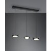 Trio Tray Lámpara Colgante LED Negro, 3 luces