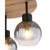Globo MOITAS Lámpara de Techo Color madera, Negro, 3 luces