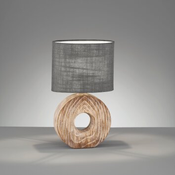 Fischer & Honsel Hanke Lámpara de mesa Color madera, 1 luz