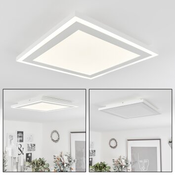 Audrieu Lámpara de Techo LED Blanca, 2 luces